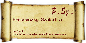 Presovszky Szabella névjegykártya